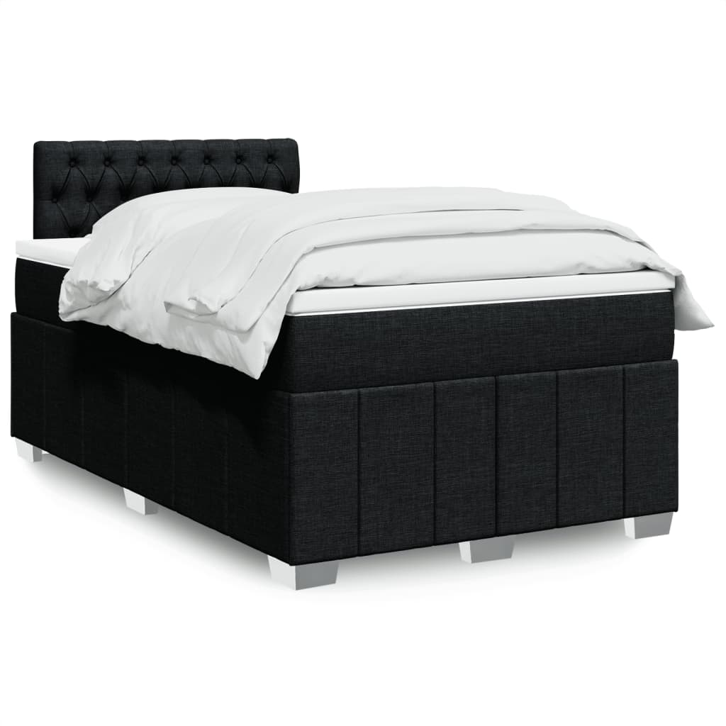 Giroletto a Molle con Materasso Nero 120x200 cm in Tessuto | homemem39