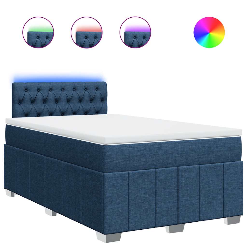 Giroletto a Molle con Materasso Blu 120x200 cm in Tessuto | homemem39