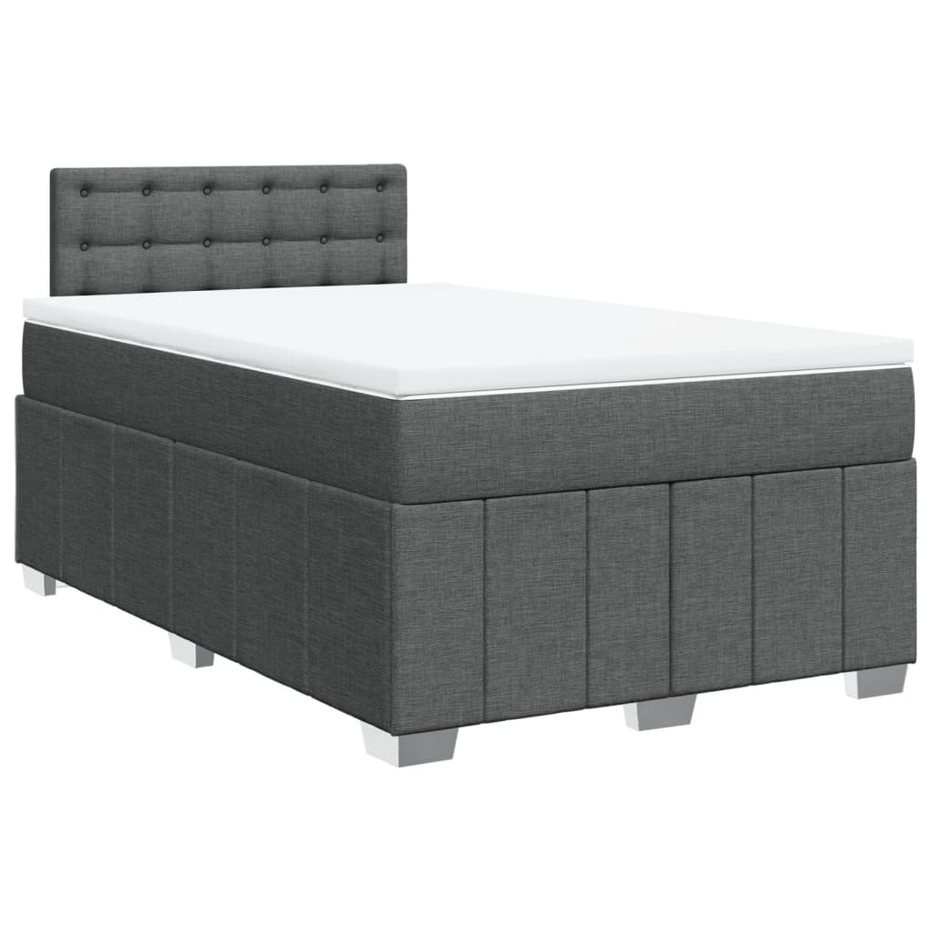 Giroletto a Molle con Materasso Grigio Scuro 120x200 cm Tessuto | homemem39