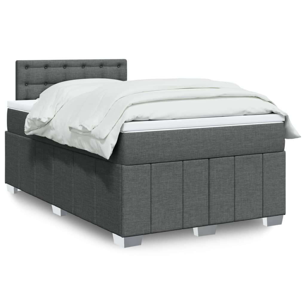 Giroletto a Molle con Materasso Grigio Scuro 120x200 cm Tessuto | homemem39
