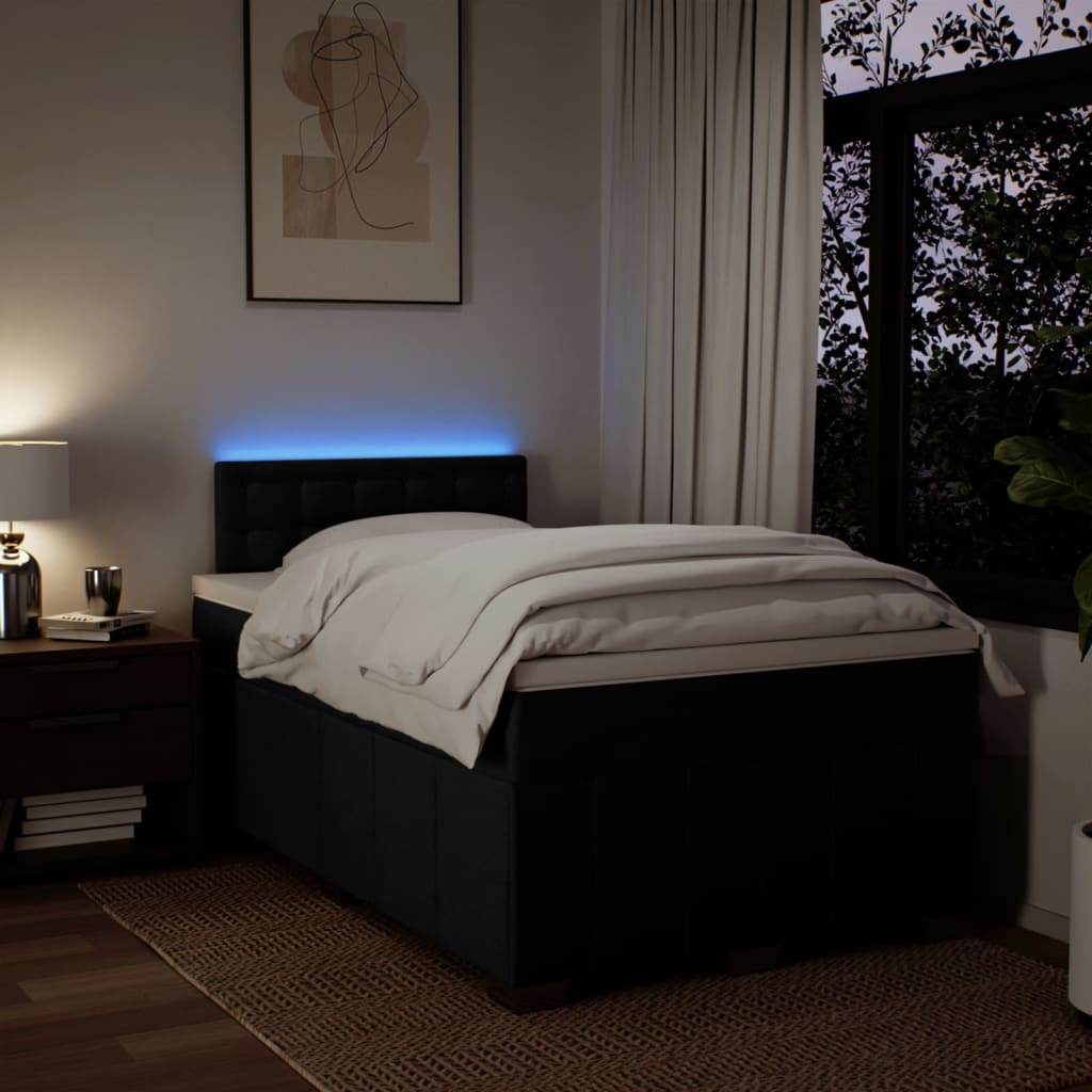 Giroletto a Molle con Materasso Nero 120x200 cm in Tessuto | homemem39