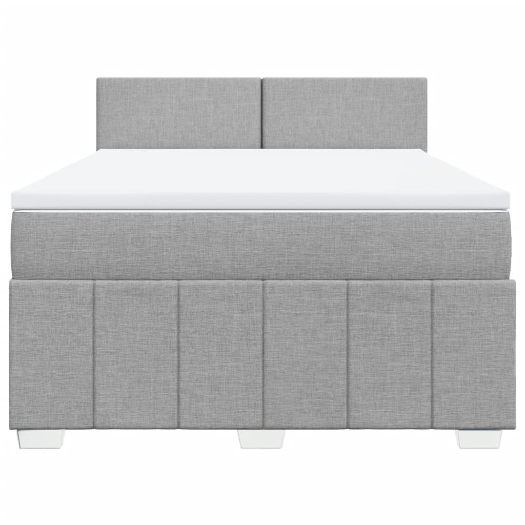 Giroletto a Molle con Materasso Grigio Chiaro 140x190cm Tessuto | homemem39