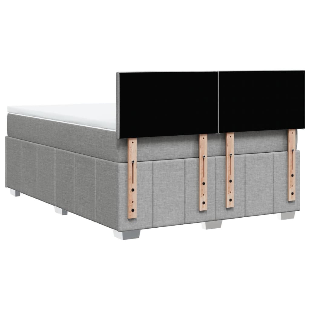 Giroletto a Molle con Materasso Grigio Chiaro 140x190cm Tessuto | homemem39