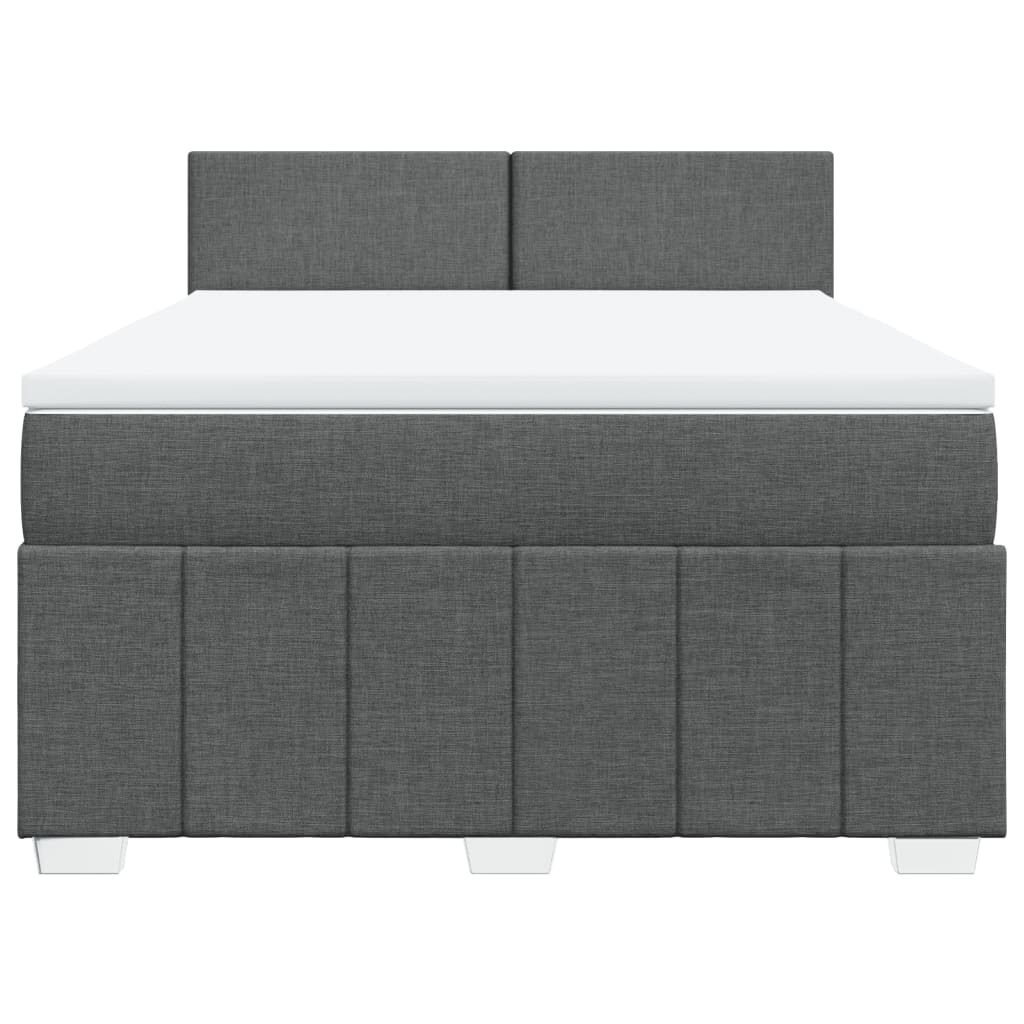 Giroletto a Molle con Materasso Grigio Scuro 140x190 cm Tessuto | homemem39