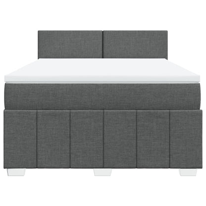 Giroletto a Molle con Materasso Grigio Scuro 140x190 cm Tessuto | homemem39