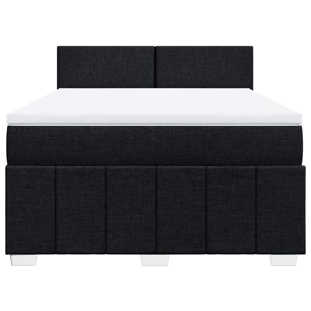 Giroletto a Molle con Materasso Nero 140x190 cm in Tessuto
