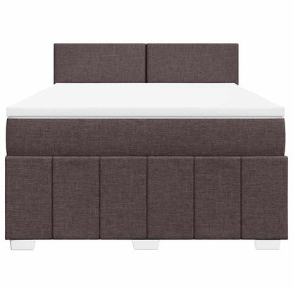 Giroletto a Molle con Materasso Marrone Scuro 140x190cm Tessuto | homemem39