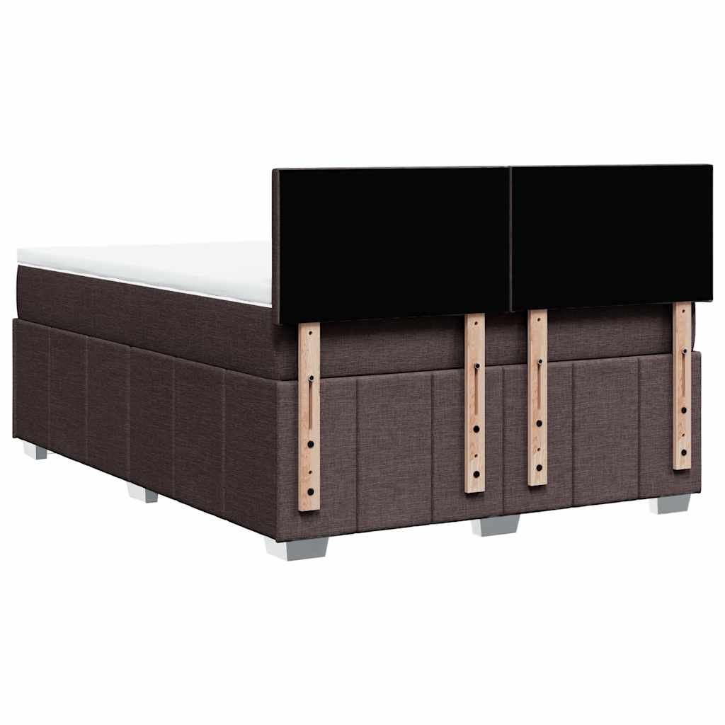 Giroletto a Molle con Materasso Marrone Scuro 140x190cm Tessuto | homemem39