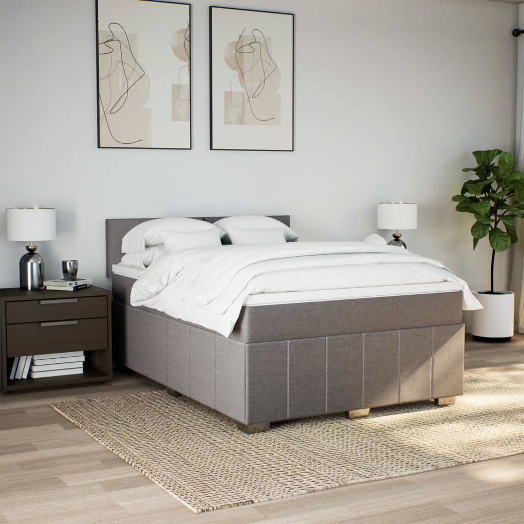 Giroletto a Molle con Materasso Tortora 140x190 cm in Tessuto | homemem39