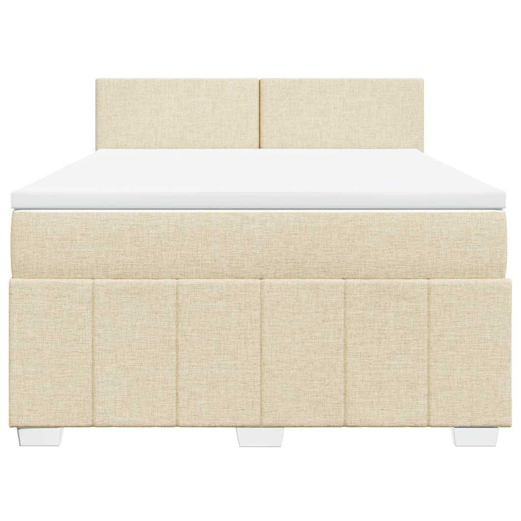 Giroletto a Molle con Materasso Crema 140x19 cm in Tessuto