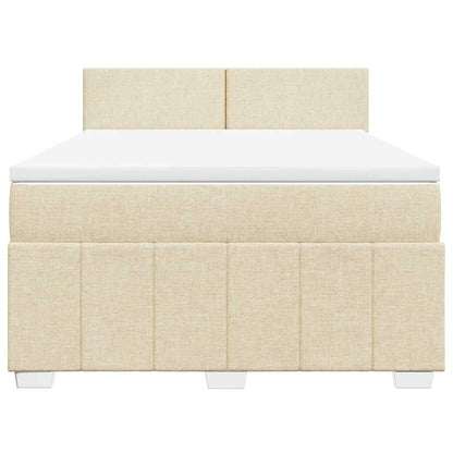 Giroletto a Molle con Materasso Crema 140x19 cm in Tessuto