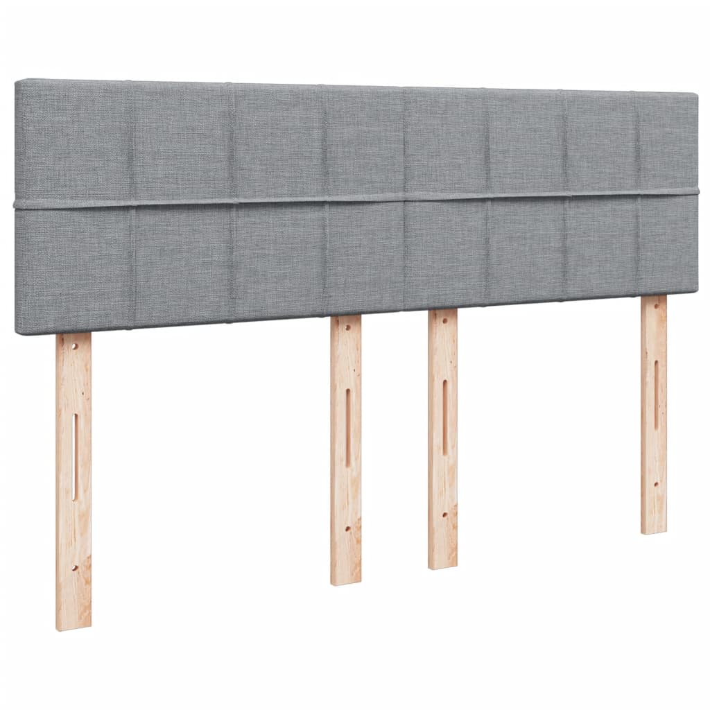 Giroletto a Molle con Materasso Grigio Chiaro 140x190cm Tessuto