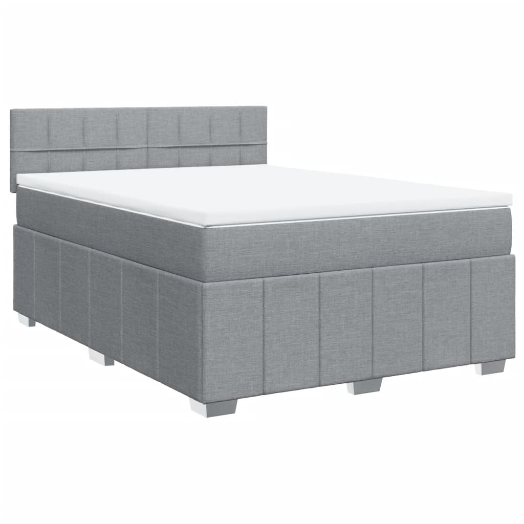 Giroletto a Molle con Materasso Grigio Chiaro 140x190cm Tessuto