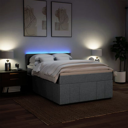 Giroletto a Molle con Materasso Grigio Chiaro 140x190cm Tessuto