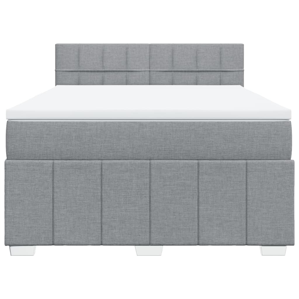 Giroletto a Molle con Materasso Grigio Chiaro 140x190cm Tessuto