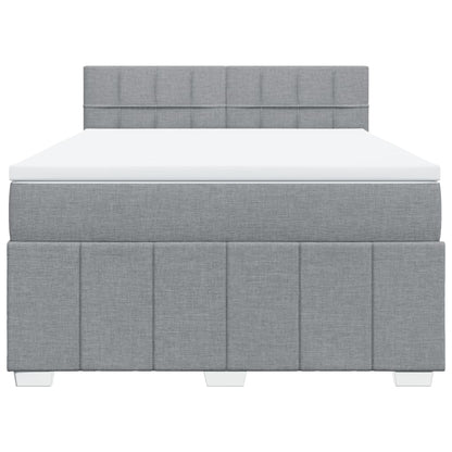 Giroletto a Molle con Materasso Grigio Chiaro 140x190cm Tessuto