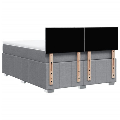 Giroletto a Molle con Materasso Grigio Chiaro 140x190cm Tessuto