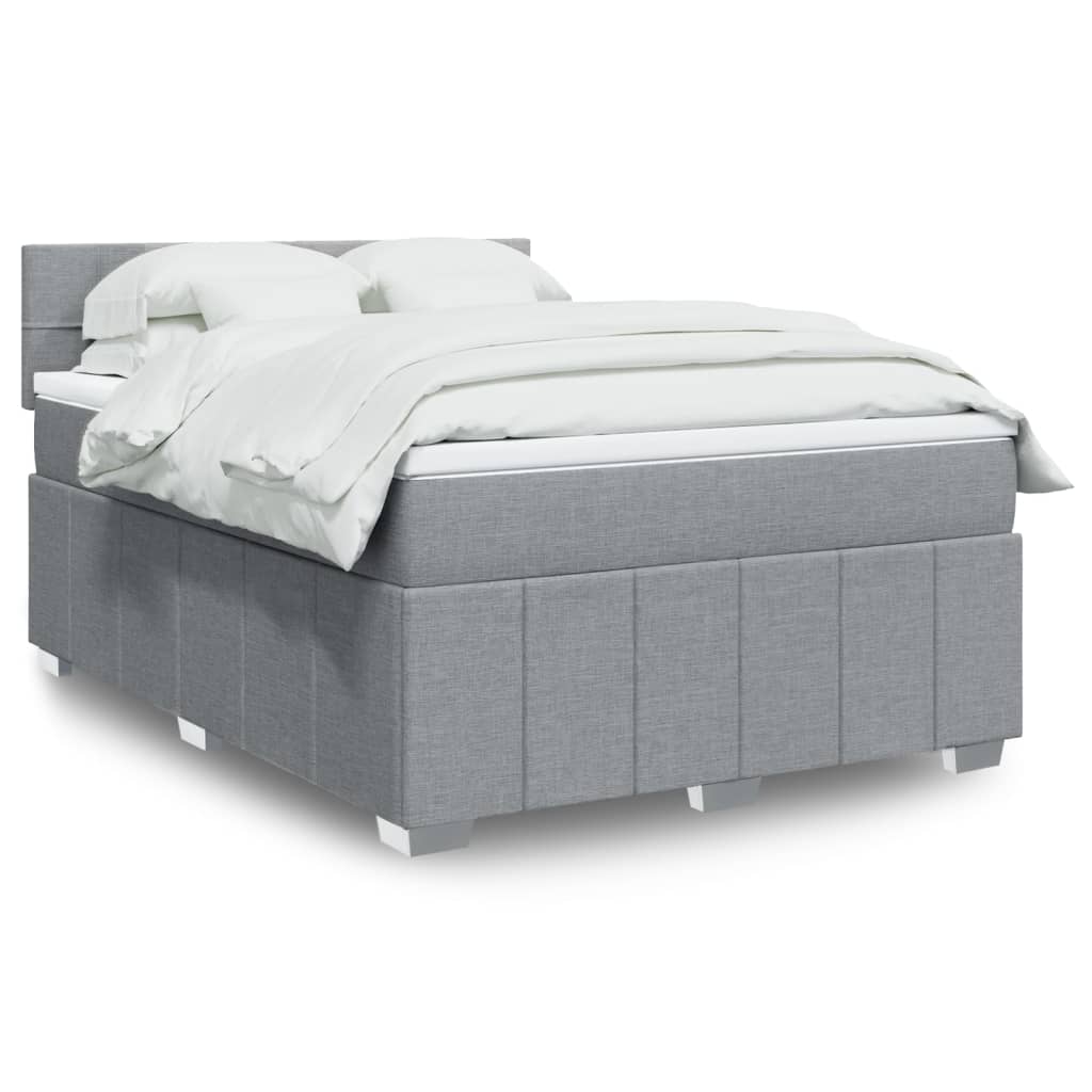 Giroletto a Molle con Materasso Grigio Chiaro 140x190cm Tessuto