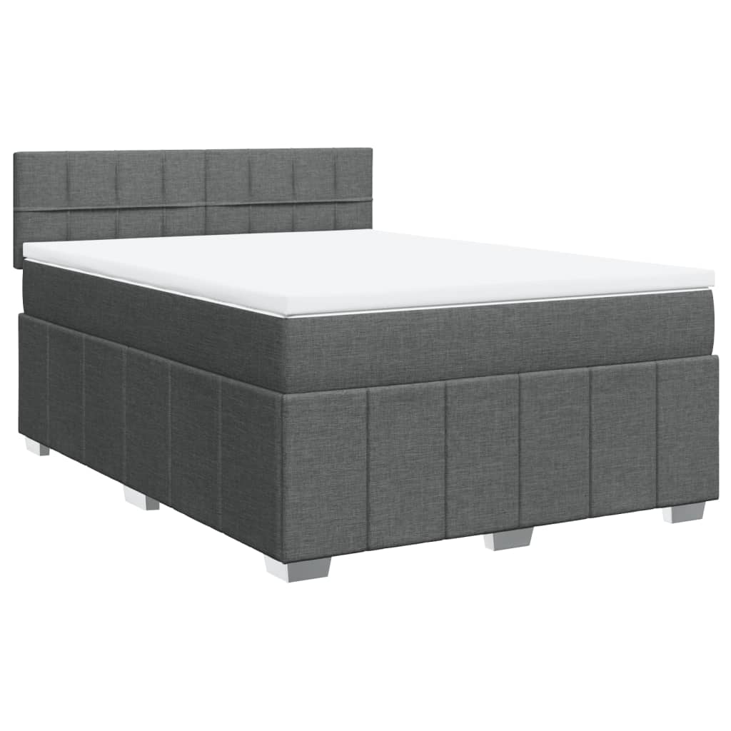 Giroletto a Molle con Materasso Grigio Scuro 140x190 cm Tessuto | homemem39