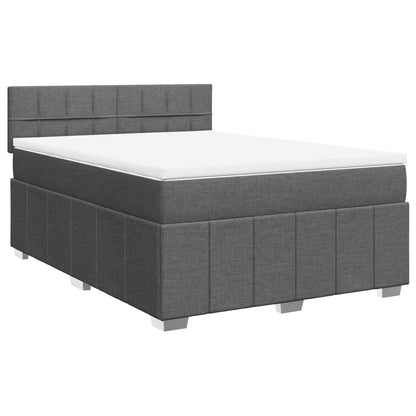 Giroletto a Molle con Materasso Grigio Scuro 140x190 cm Tessuto