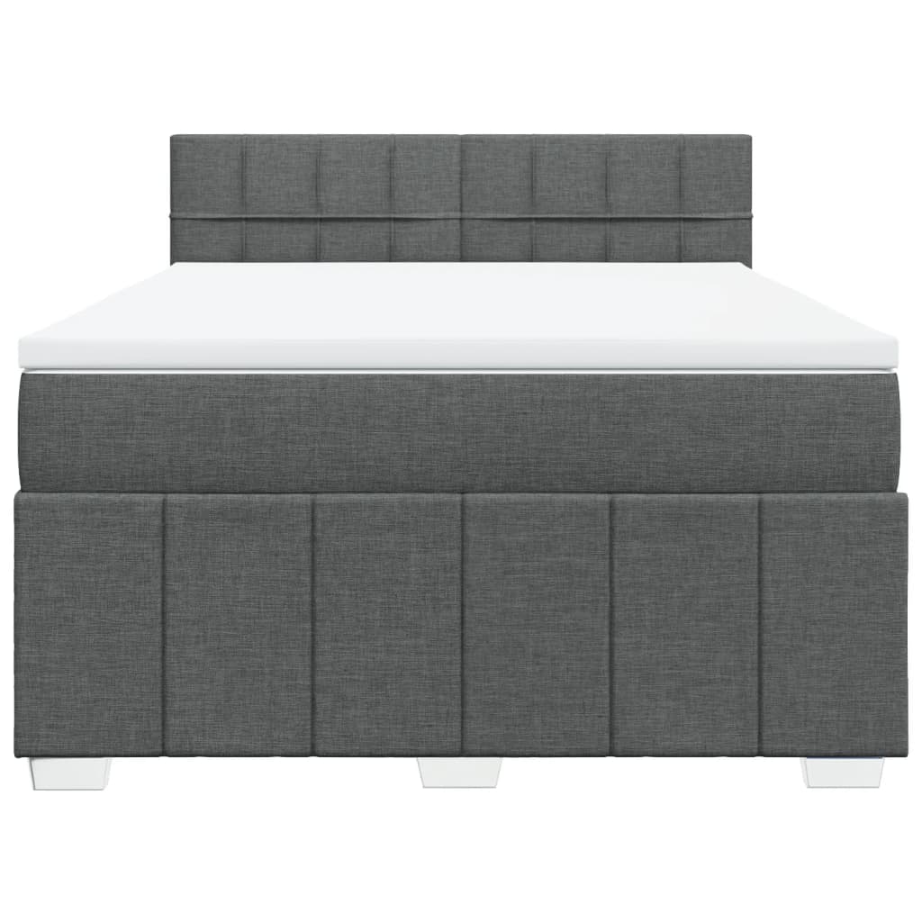 Giroletto a Molle con Materasso Grigio Scuro 140x190 cm Tessuto | homemem39