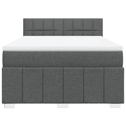 Giroletto a Molle con Materasso Grigio Scuro 140x190 cm Tessuto | homemem39