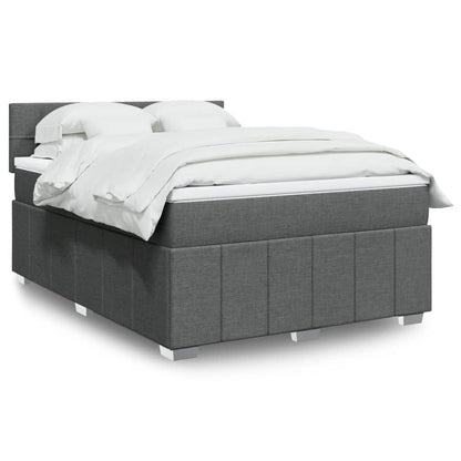 Giroletto a Molle con Materasso Grigio Scuro 140x190 cm Tessuto | homemem39