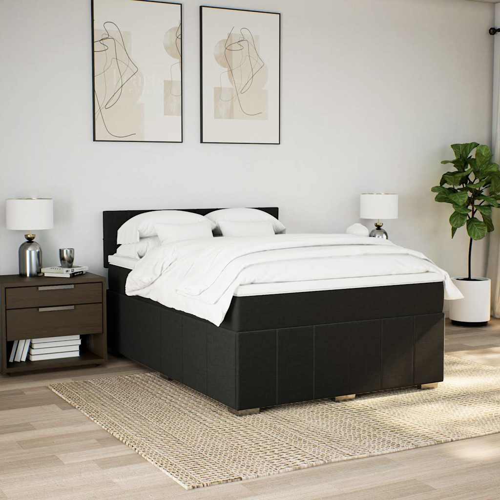 Giroletto a Molle con Materasso Nero 140x190 cm in Tessuto | homemem39
