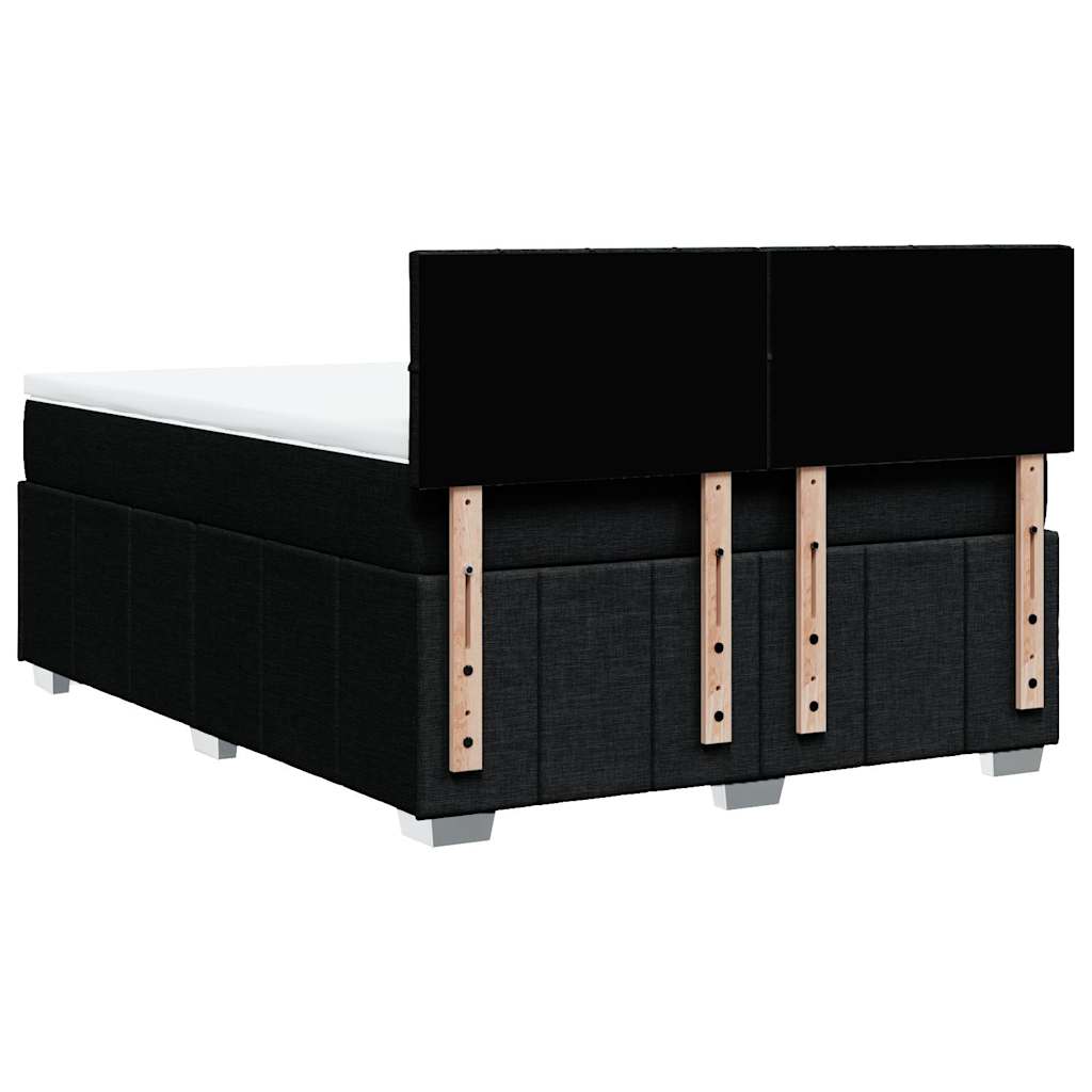 Giroletto a Molle con Materasso Nero 140x190 cm in Tessuto | homemem39