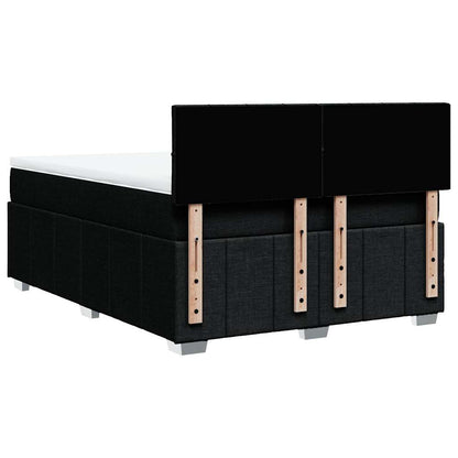 Giroletto a Molle con Materasso Nero 140x190 cm in Tessuto