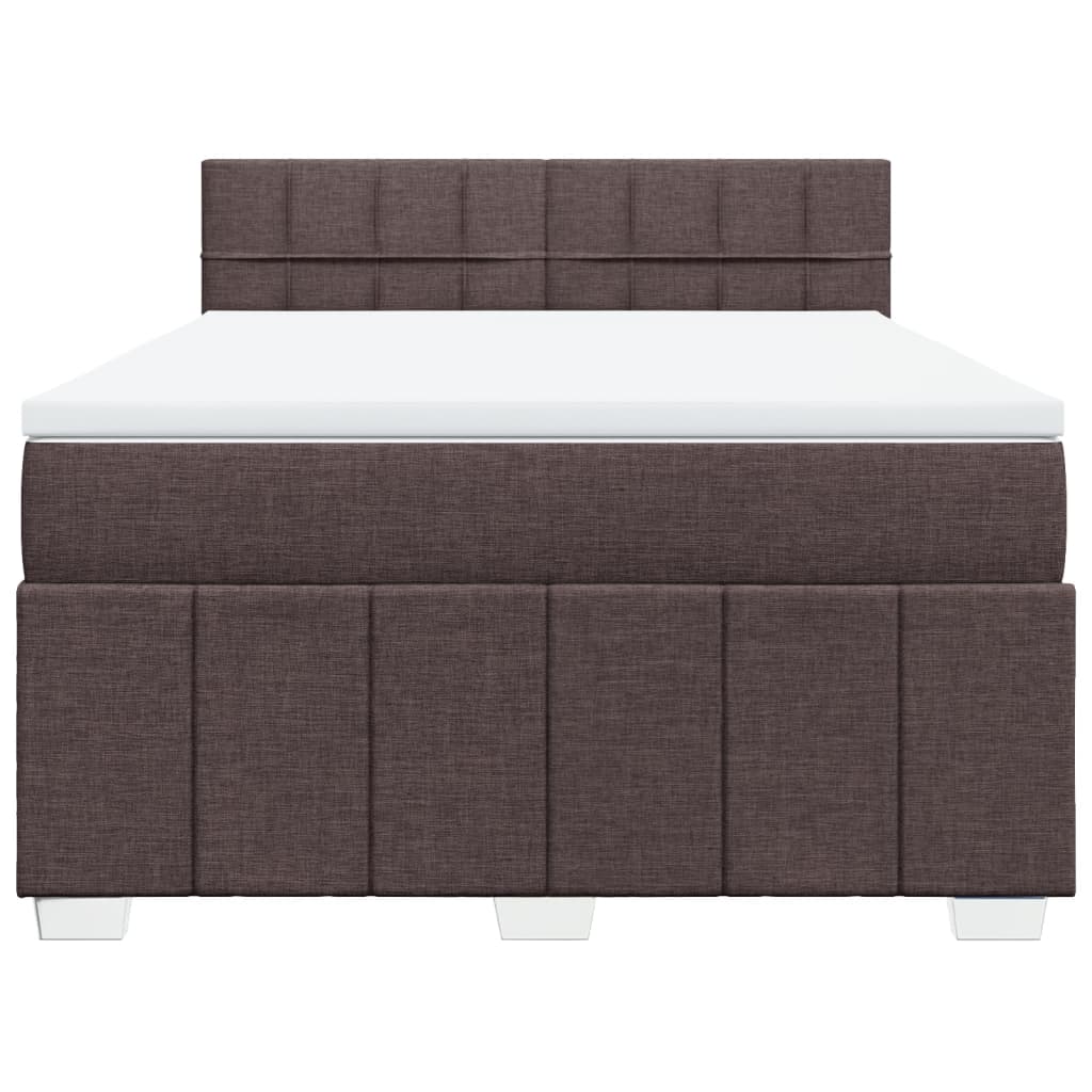 Giroletto a Molle con Materasso Marrone Scuro 140x190cm Tessuto | homemem39