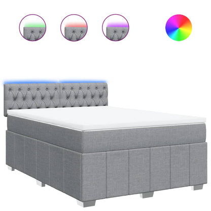 Giroletto a Molle con Materasso Grigio Chiaro 140x190cm Tessuto | homemem39