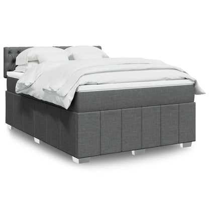 Giroletto a Molle con Materasso Grigio Scuro 140x190 cm Tessuto | homemem39