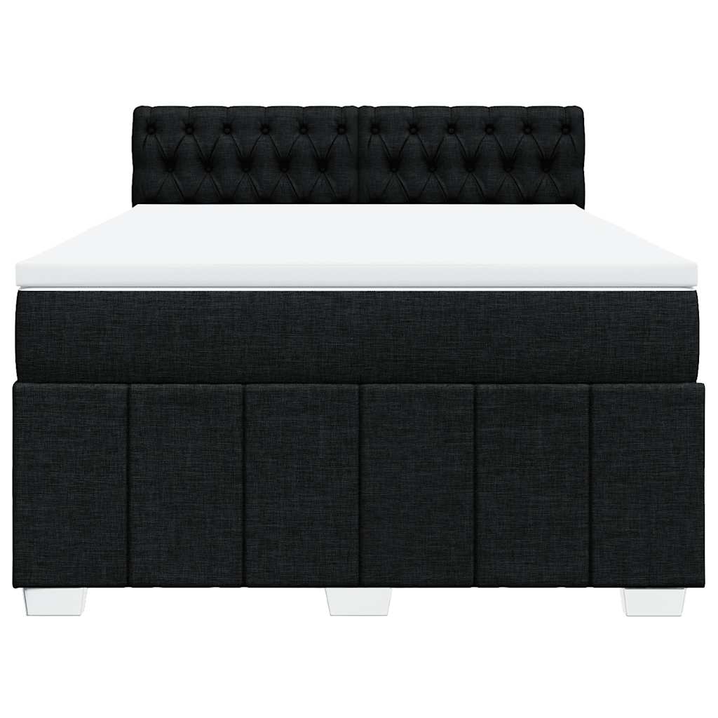 Giroletto a Molle con Materasso Nero 140x190 cm in Tessuto | homemem39
