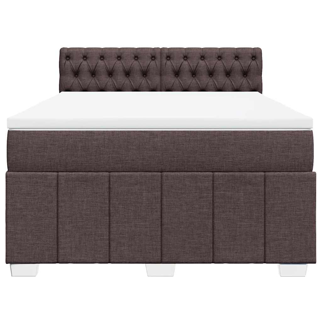 Giroletto a Molle con Materasso Marrone Scuro 140x190cm Tessuto | homemem39