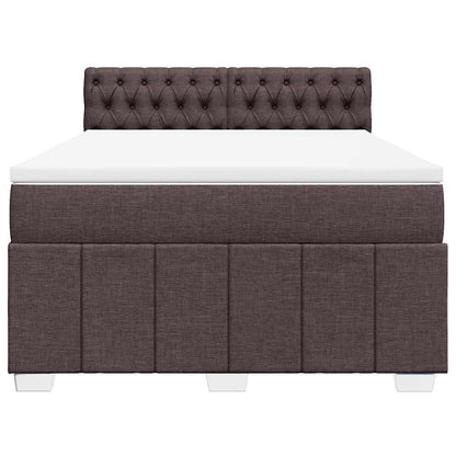 Giroletto a Molle con Materasso Marrone Scuro 140x190cm Tessuto | homemem39