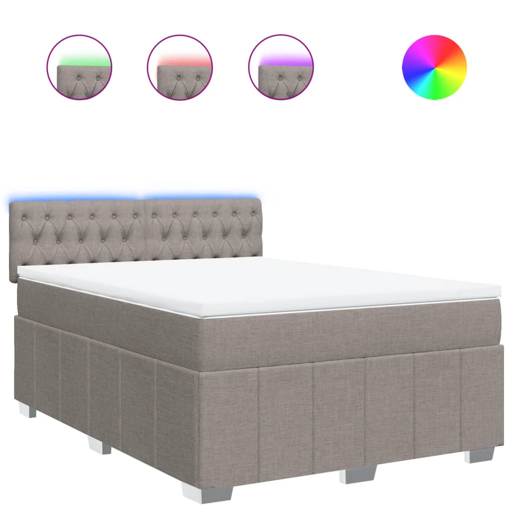 Giroletto a Molle con Materasso Tortora 140x190 cm in Tessuto | homemem39