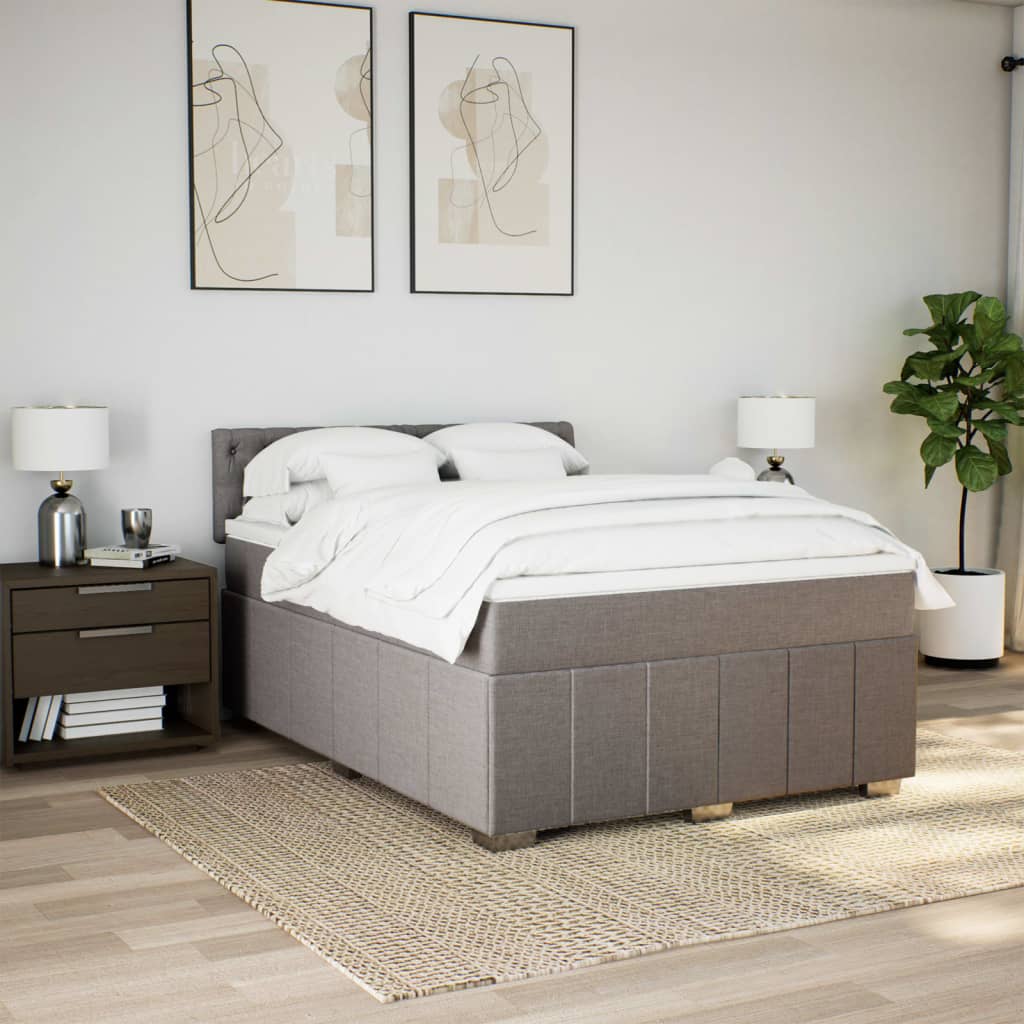 Giroletto a Molle con Materasso Tortora 140x190 cm in Tessuto | homemem39
