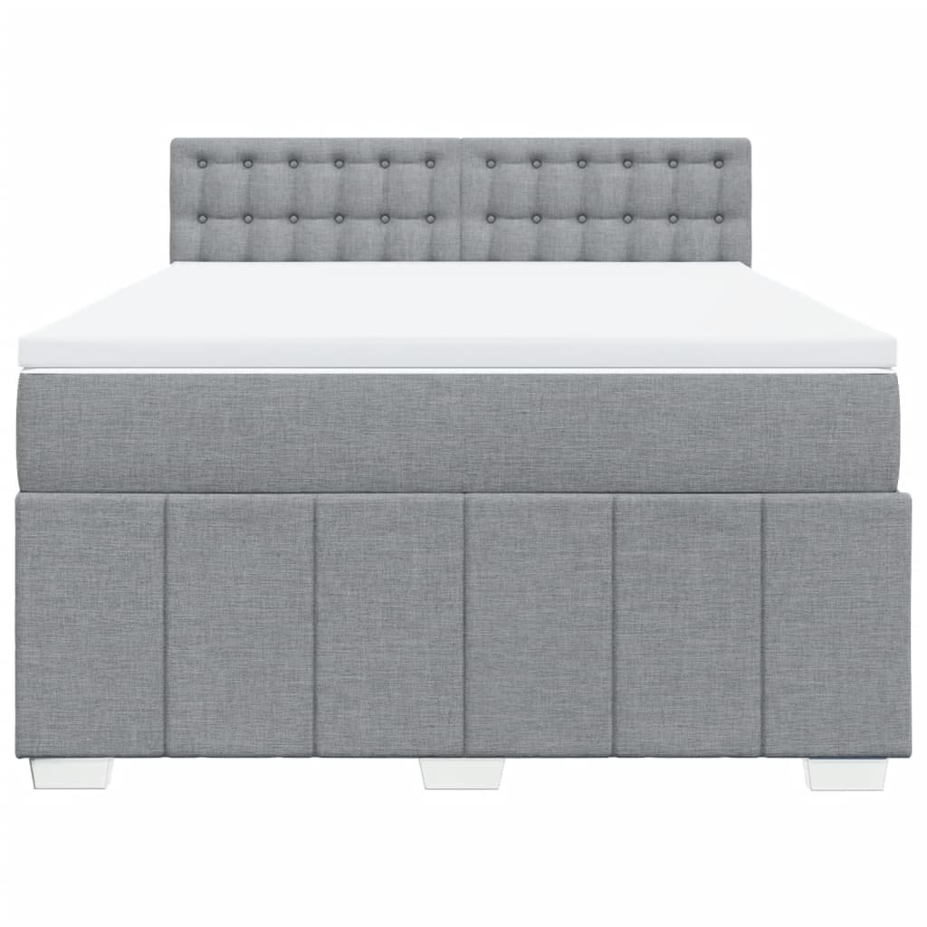Giroletto a Molle con Materasso Grigio Chiaro 140x190cm Tessuto | homemem39