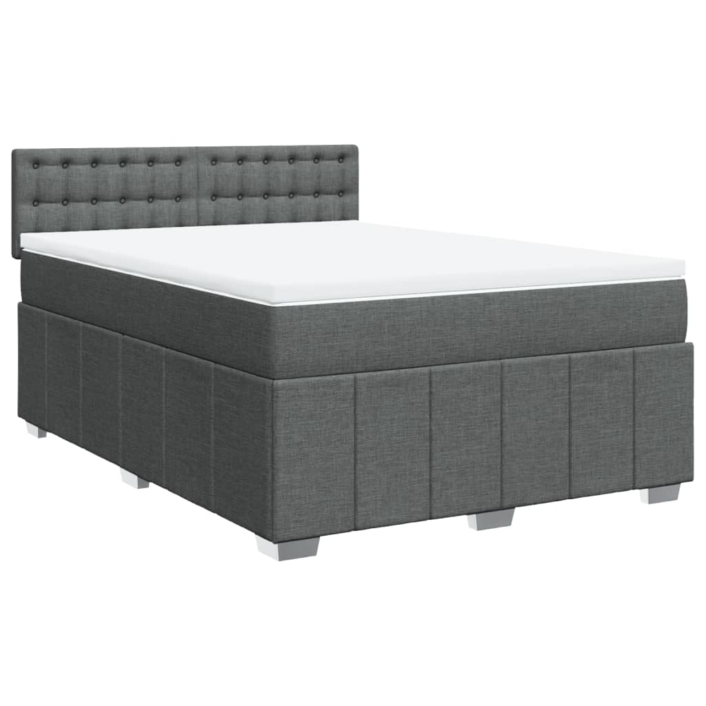 Giroletto a Molle con Materasso Grigio Scuro 140x190 cm Tessuto | homemem39