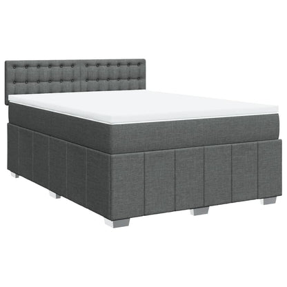 Giroletto a Molle con Materasso Grigio Scuro 140x190 cm Tessuto