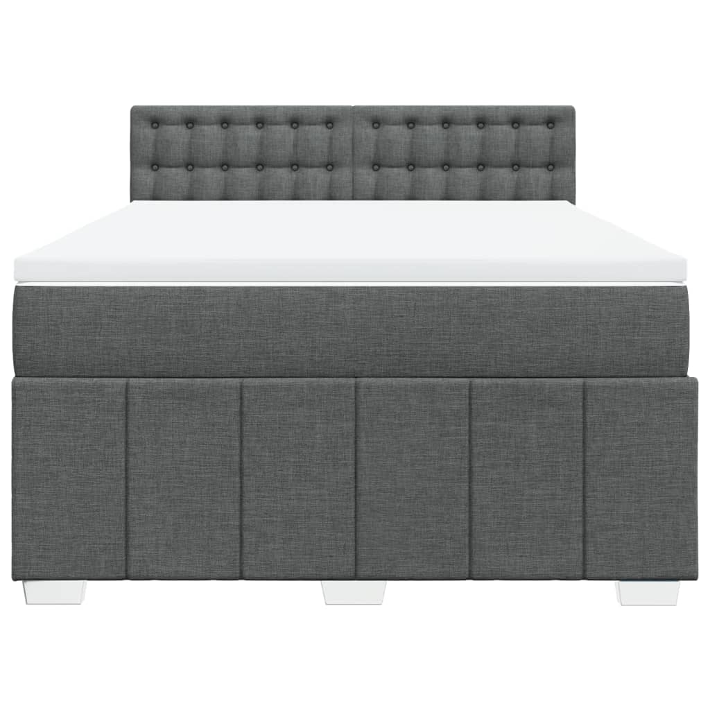 Giroletto a Molle con Materasso Grigio Scuro 140x190 cm Tessuto | homemem39
