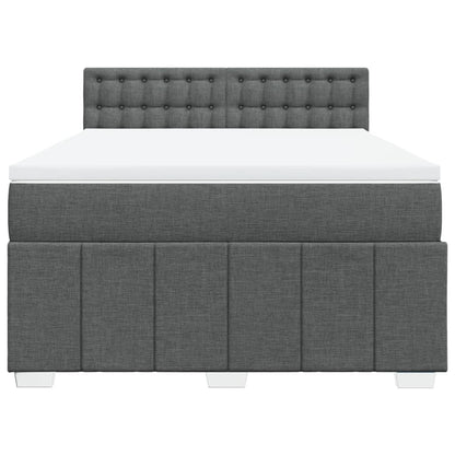 Giroletto a Molle con Materasso Grigio Scuro 140x190 cm Tessuto | homemem39