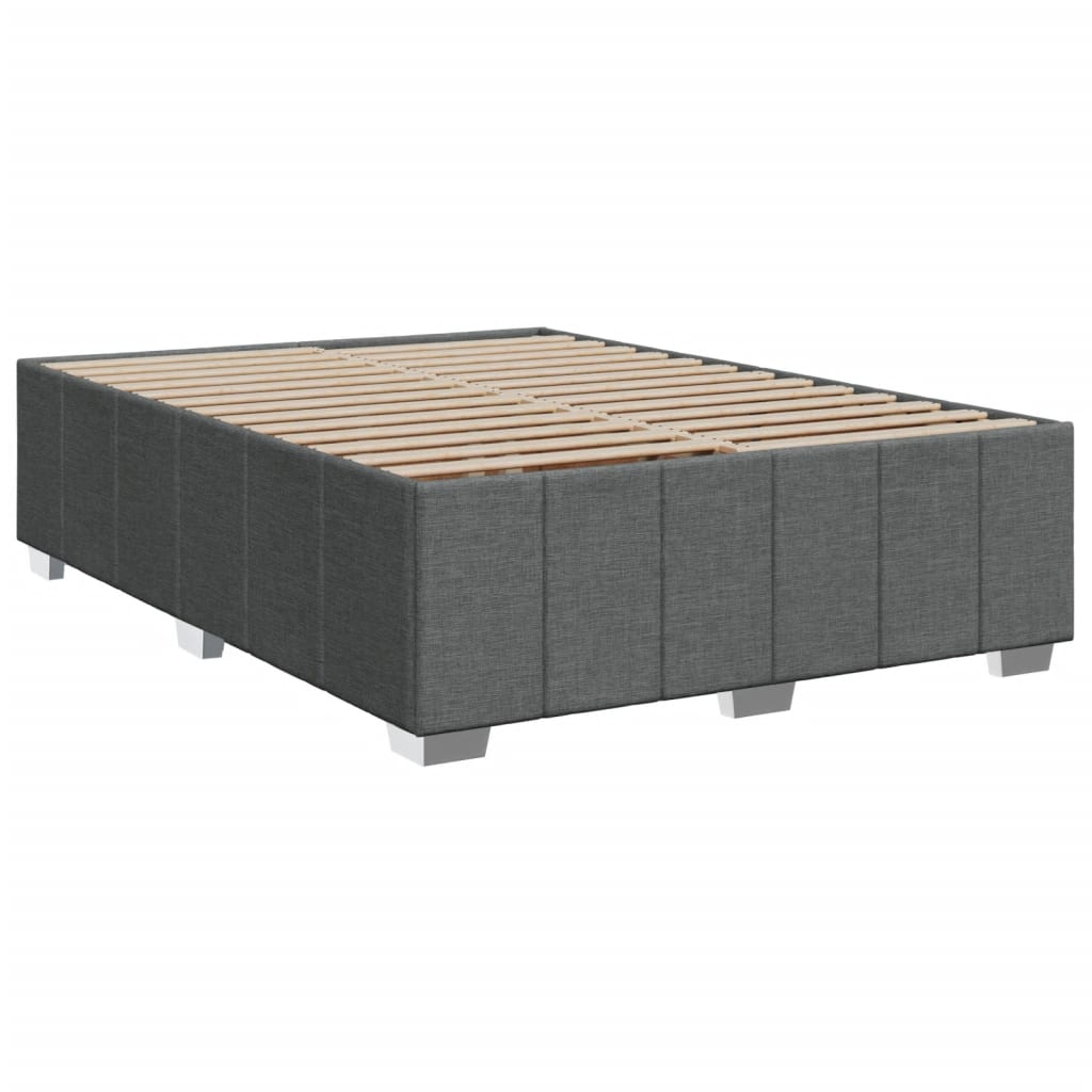 Giroletto a Molle con Materasso Grigio Scuro 140x190 cm Tessuto