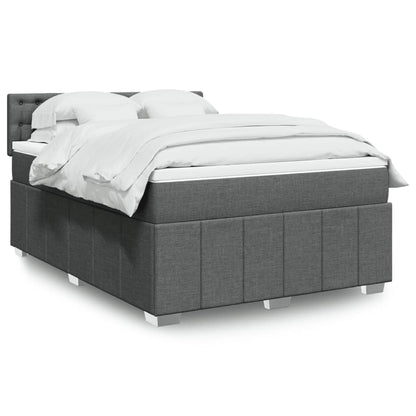 Giroletto a Molle con Materasso Grigio Scuro 140x190 cm Tessuto | homemem39