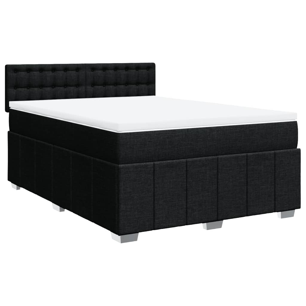 Giroletto a Molle con Materasso Nero 140x190 cm in Tessuto | homemem39