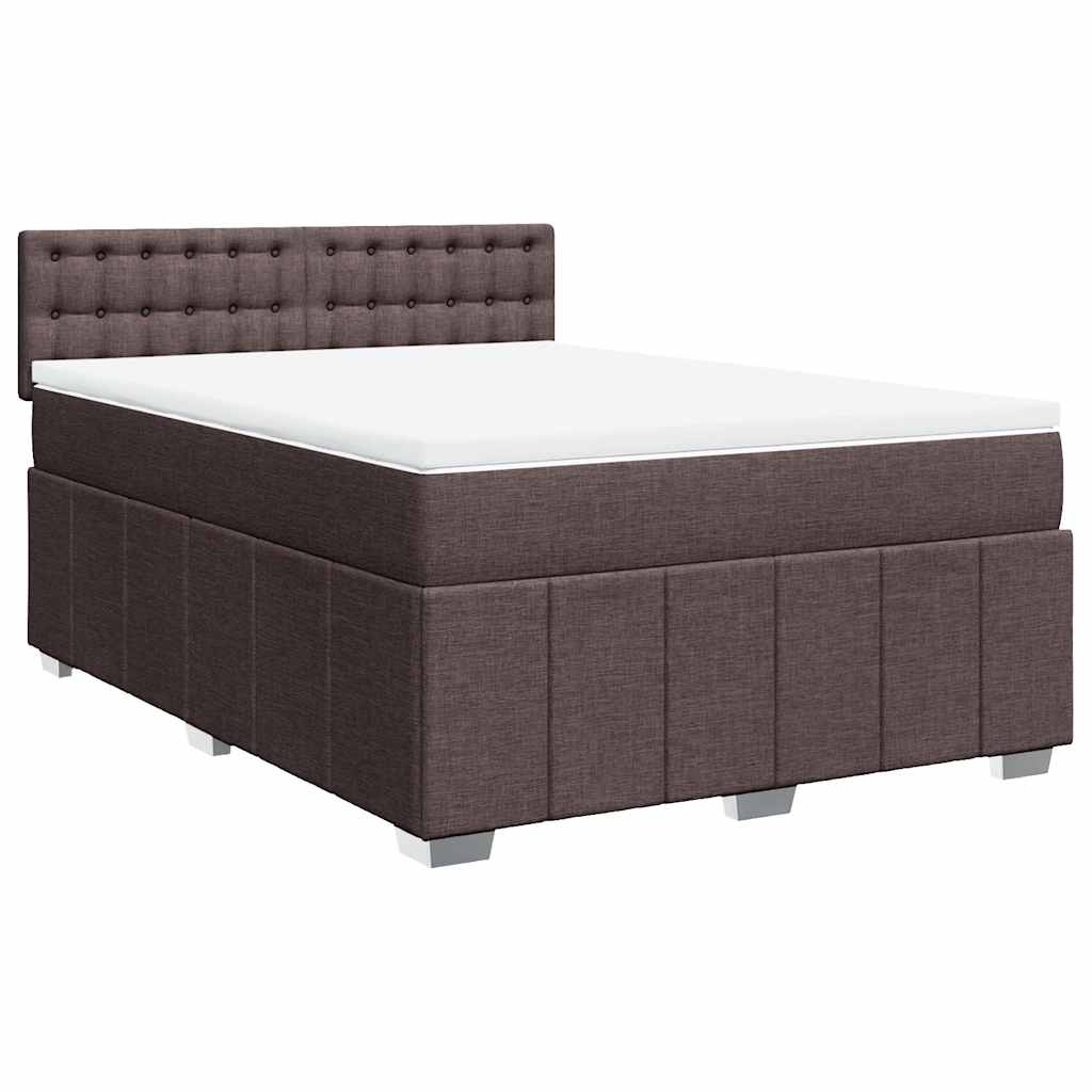 Giroletto a Molle con Materasso Marrone Scuro 140x190cm Tessuto | homemem39
