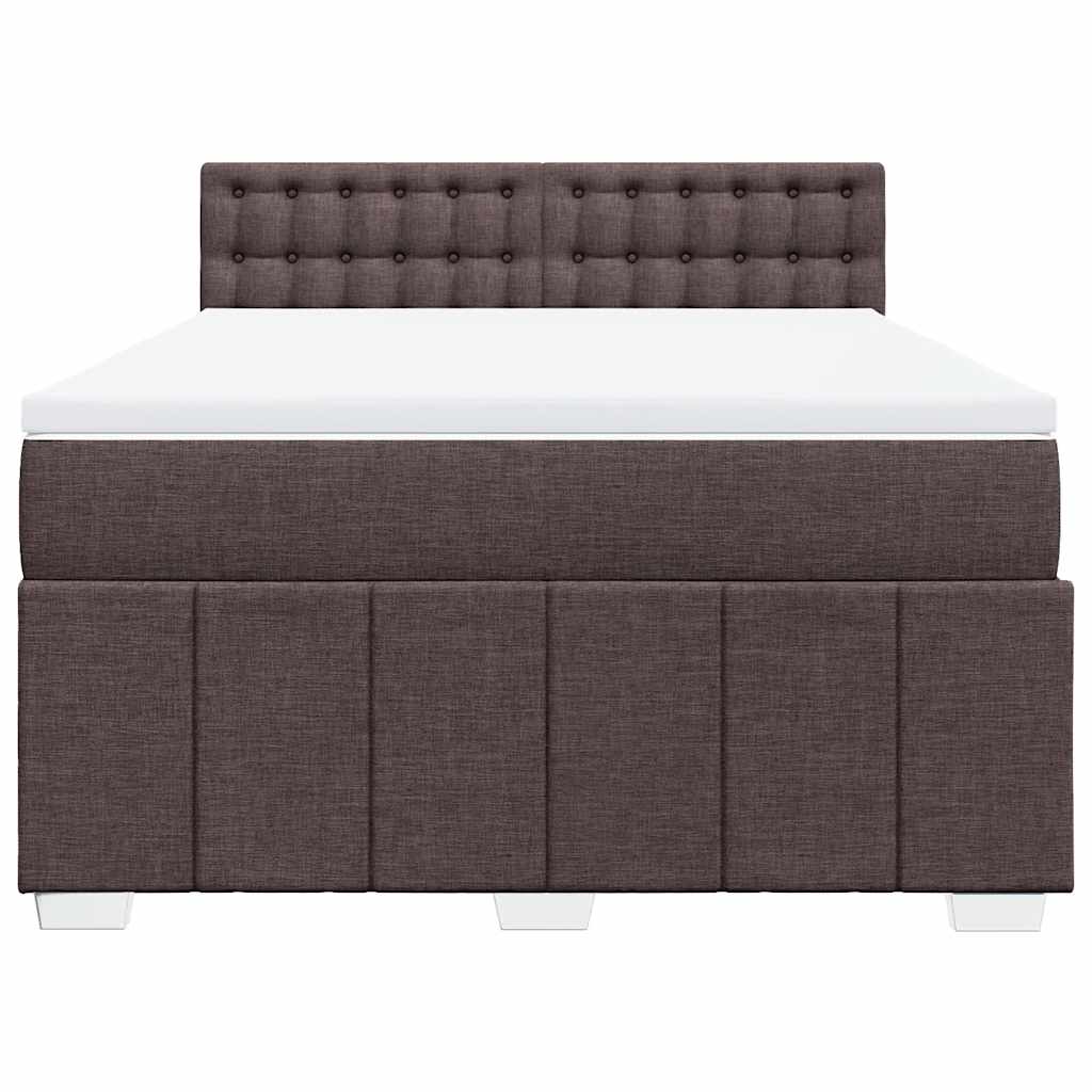 Giroletto a Molle con Materasso Marrone Scuro 140x190cm Tessuto | homemem39