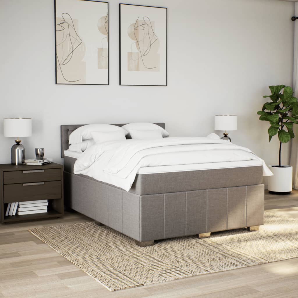 Giroletto a Molle con Materasso Tortora 140x190 cm in Tessuto | homemem39