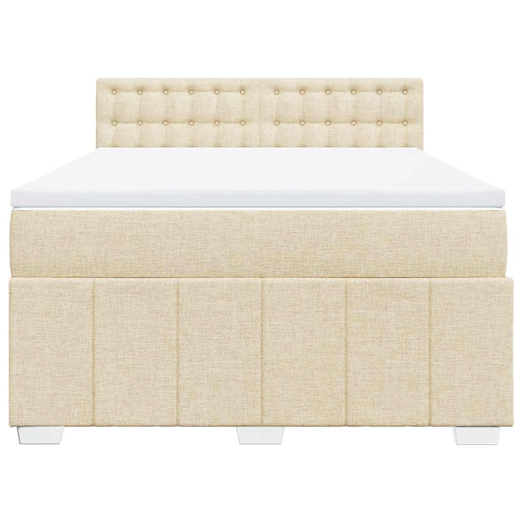 Giroletto a Molle con Materasso Crema 140x19 cm in Tessuto | homemem39